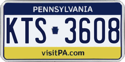 PA license plate KTS3608