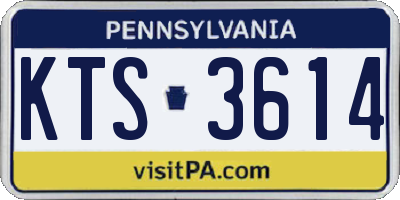 PA license plate KTS3614