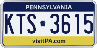 PA license plate KTS3615