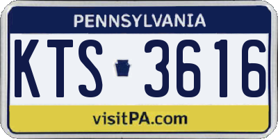 PA license plate KTS3616