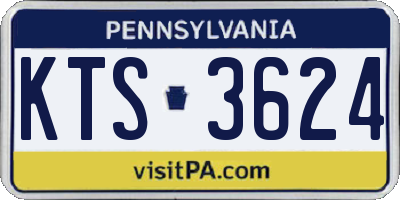 PA license plate KTS3624