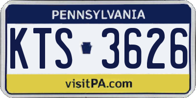 PA license plate KTS3626