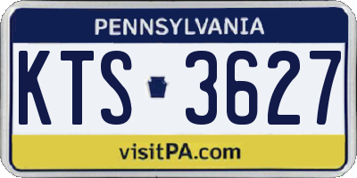 PA license plate KTS3627