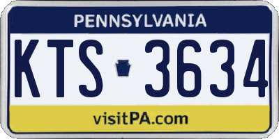 PA license plate KTS3634