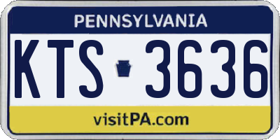 PA license plate KTS3636