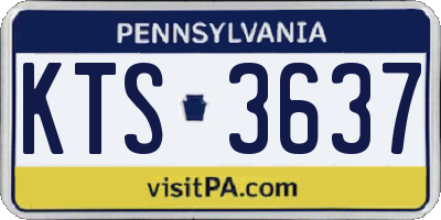 PA license plate KTS3637