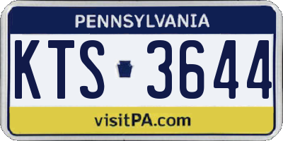 PA license plate KTS3644