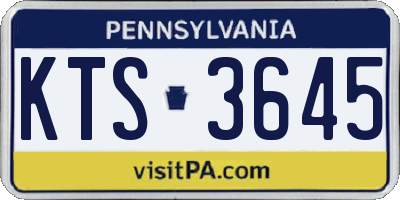 PA license plate KTS3645