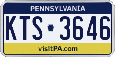 PA license plate KTS3646