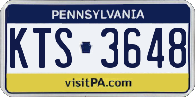 PA license plate KTS3648