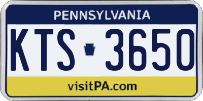 PA license plate KTS3650