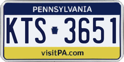 PA license plate KTS3651