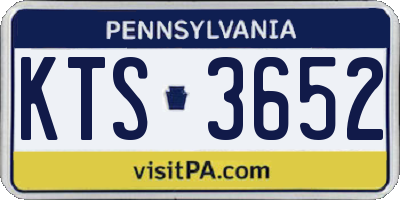 PA license plate KTS3652