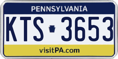 PA license plate KTS3653