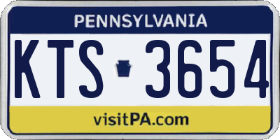 PA license plate KTS3654