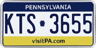 PA license plate KTS3655