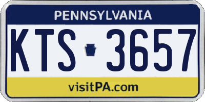 PA license plate KTS3657