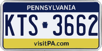 PA license plate KTS3662