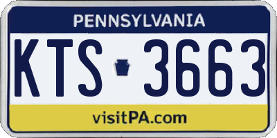 PA license plate KTS3663