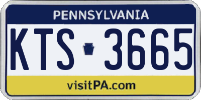 PA license plate KTS3665