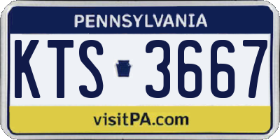 PA license plate KTS3667