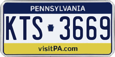 PA license plate KTS3669