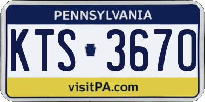 PA license plate KTS3670