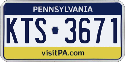 PA license plate KTS3671
