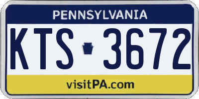 PA license plate KTS3672