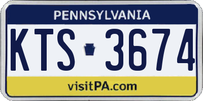 PA license plate KTS3674