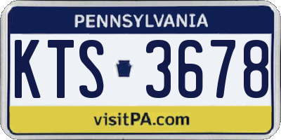 PA license plate KTS3678
