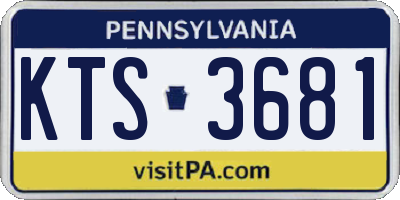 PA license plate KTS3681
