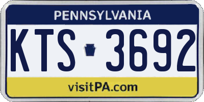 PA license plate KTS3692