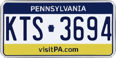 PA license plate KTS3694