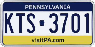 PA license plate KTS3701