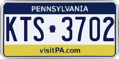 PA license plate KTS3702