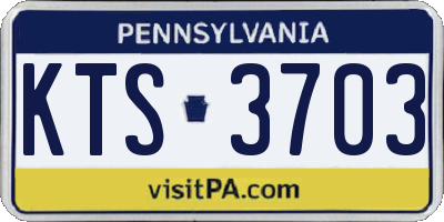 PA license plate KTS3703