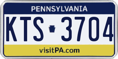 PA license plate KTS3704