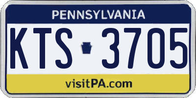 PA license plate KTS3705