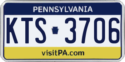 PA license plate KTS3706