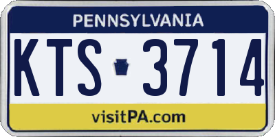 PA license plate KTS3714