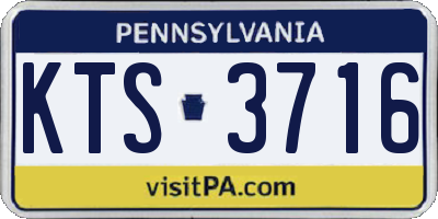 PA license plate KTS3716