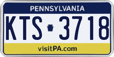 PA license plate KTS3718