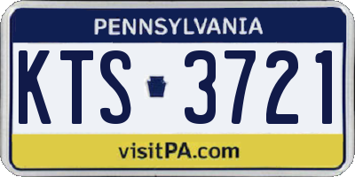 PA license plate KTS3721