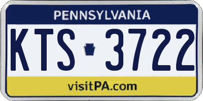 PA license plate KTS3722
