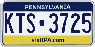 PA license plate KTS3725