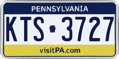 PA license plate KTS3727