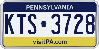 PA license plate KTS3728