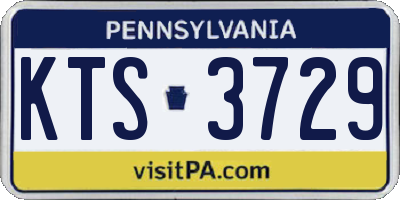 PA license plate KTS3729