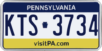 PA license plate KTS3734